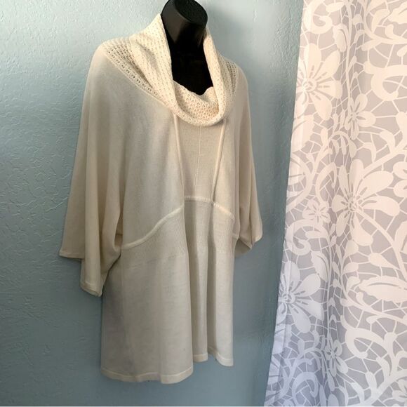 Christopher & Banks Cream Cowl Neck Tunic Sweater Size Large - Picture 3 of 10